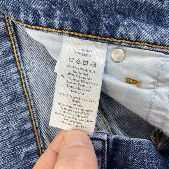 Everlane The Way-High Slim Organic Cotton Jeans Women 28R Blue Denim Straight - Picture 5 of 13